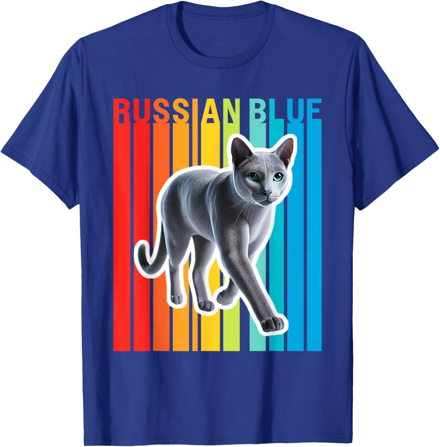 Russian Blue Cat Colorful T-Shirt - T-Shirt | Royal