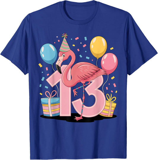 Flamingo 13th birthday boy girl 13 years old Flamingo T-Shirt - T-Shirt | Royal