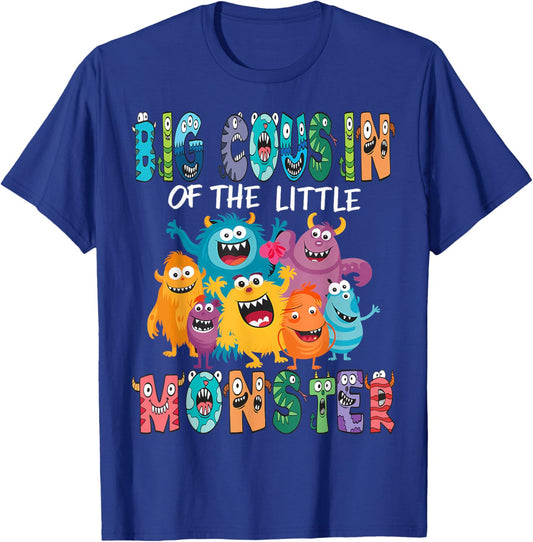 Big Cousin Of The Little Monster Kids 1St Birthday Party T-Shirt - T-Shirt | Royal