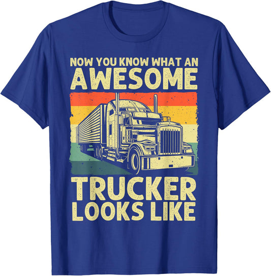 Best Truck Driver Art Dad Women Trucking CDL Trucker T-Shirt - T-Shirt | Royal