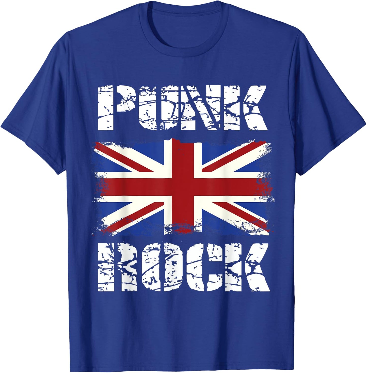 Punk Rock Vintage UK Flag Concert Music British T-Shirt - T-Shirt | Royal