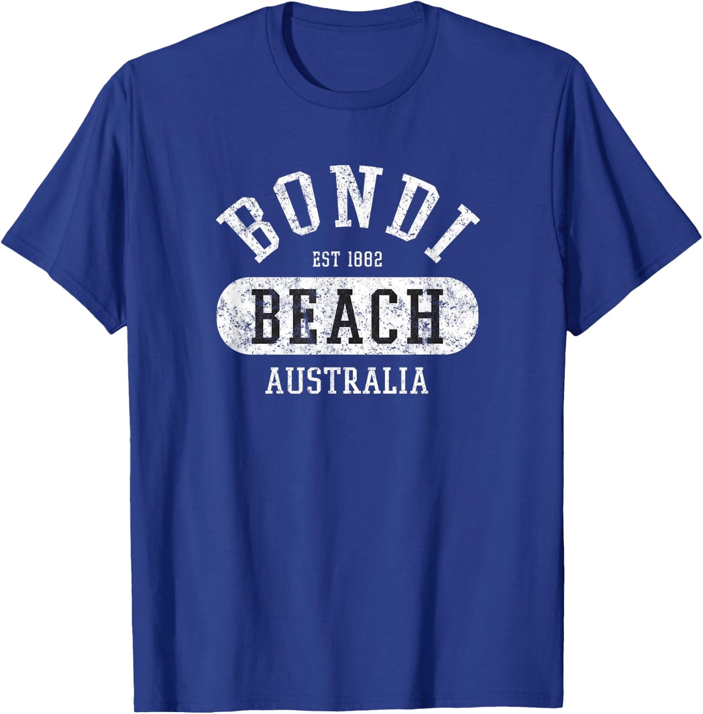 Vintage College Style Bondi Beach Australia Graphic Design T-Shirt - T-Shirt | Royal