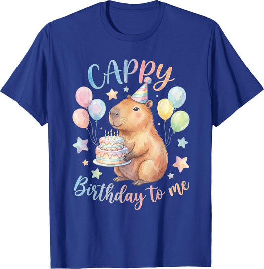Cappy Birthday Capybara Birthday to Me T-Shirt - T-Shirt | Royal