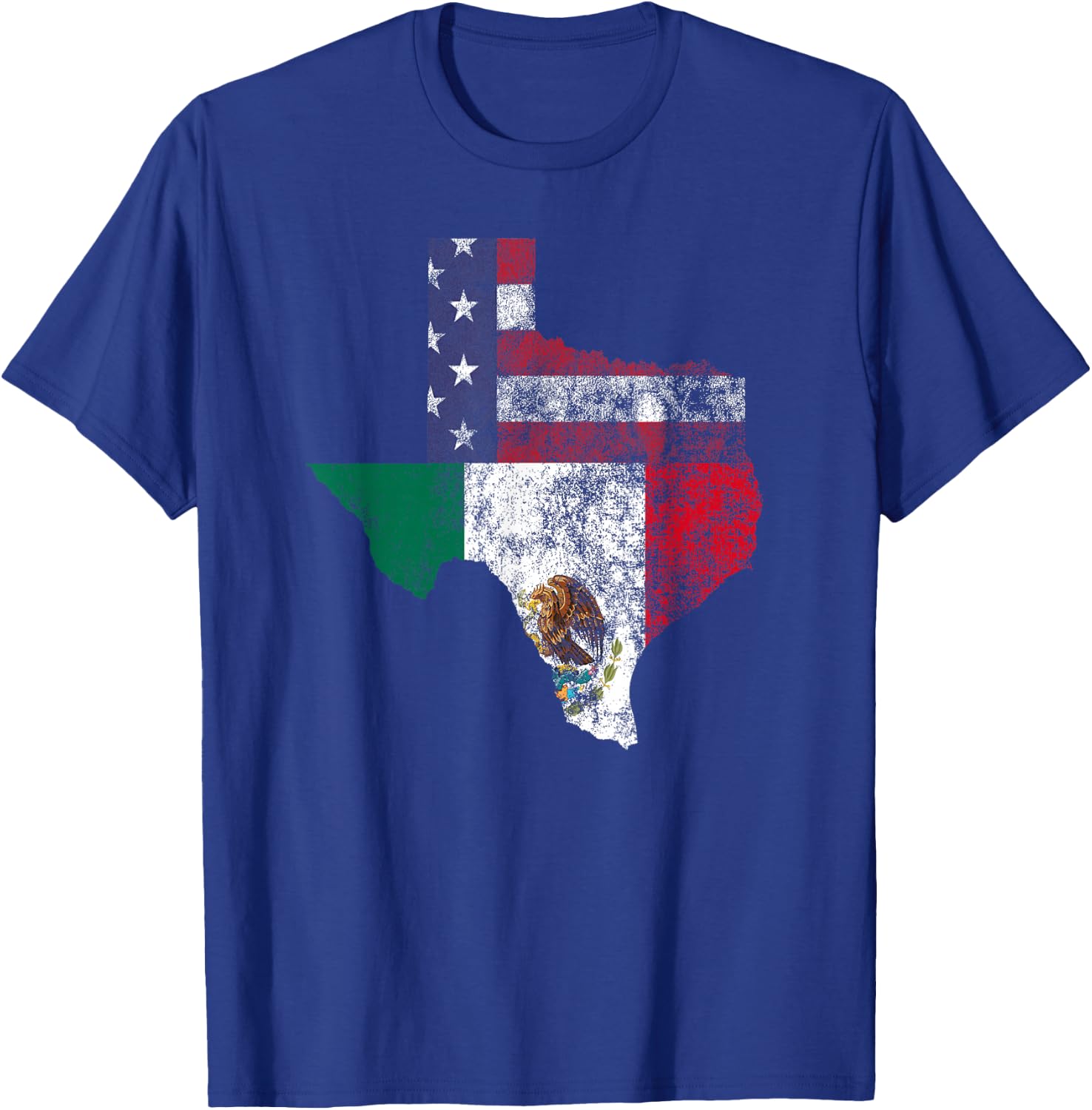 Texas Mexico American Flag Cinco De Mayo Mexican T Shirt T-Shirt - T-Shirt | Royal