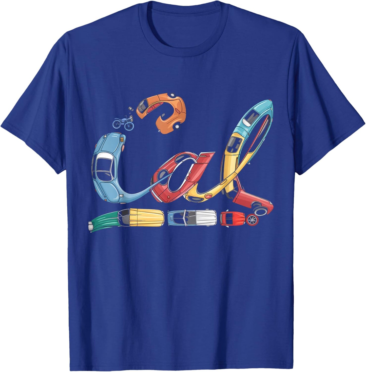 Cal Custom Name Personalized Classic Cars Boys Women Men T-Shirt - T-Shirt | Royal