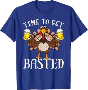 Time To Get Basted Shirt - Funny Beer Let's Get Adult Turkey T-Shirt - T-Shirt | Royal