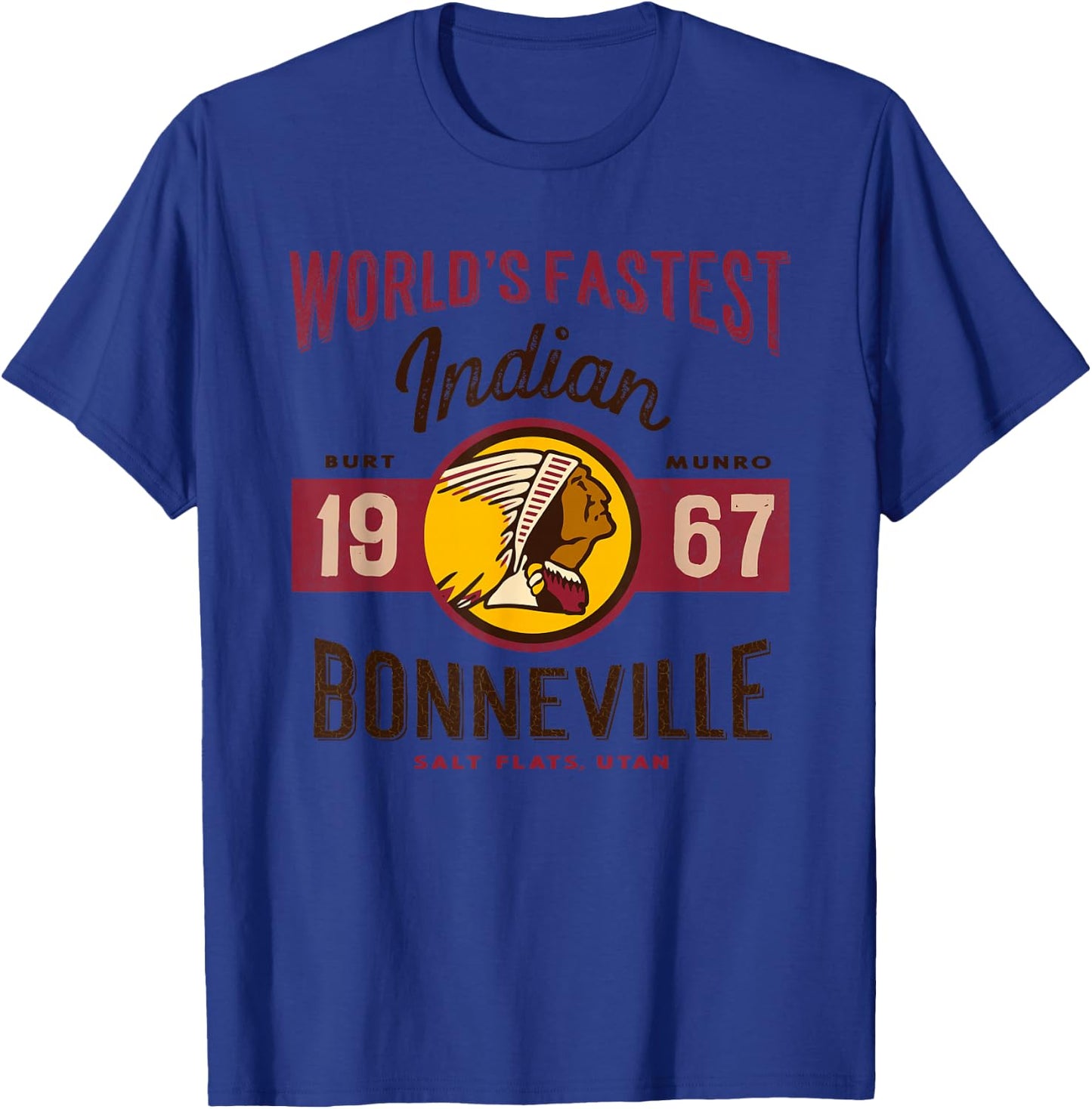 Vintage Motorcycle Utah Salt Flats Bonneville Race T Shirt T-Shirt - T-Shirt | Royal