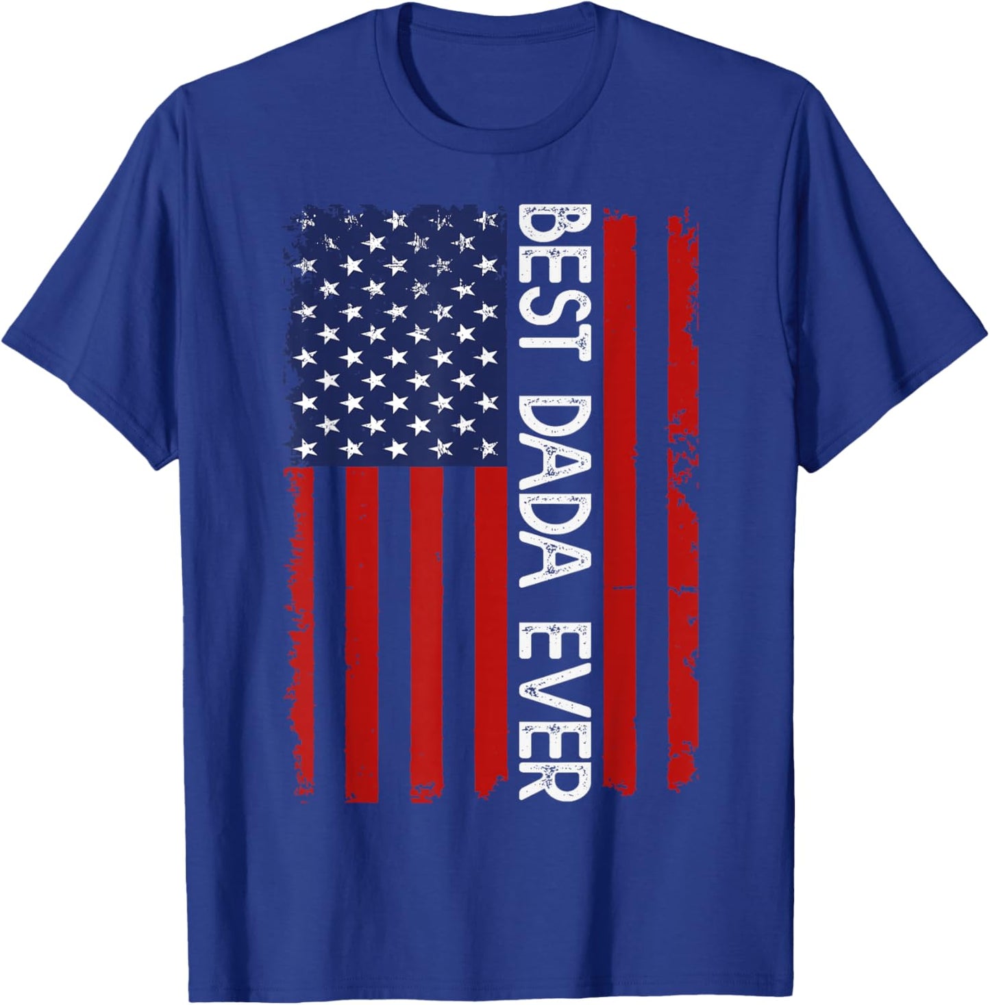Best DADA Ever Vintage American Flag Fathers Day T-Shirt - T-Shirt | Royal