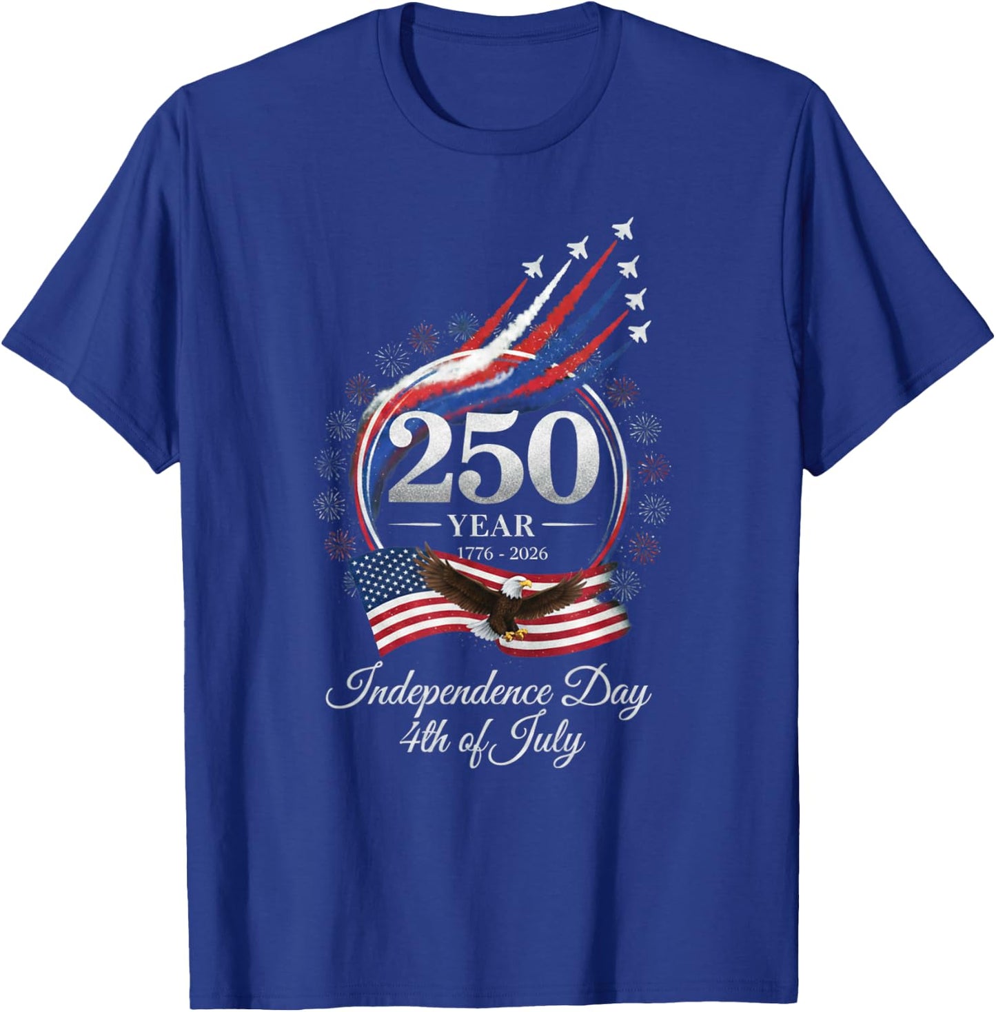 250th Anniversary USA 250 Years American Patriotic 4th July T-Shirt - T-Shirt | Royal