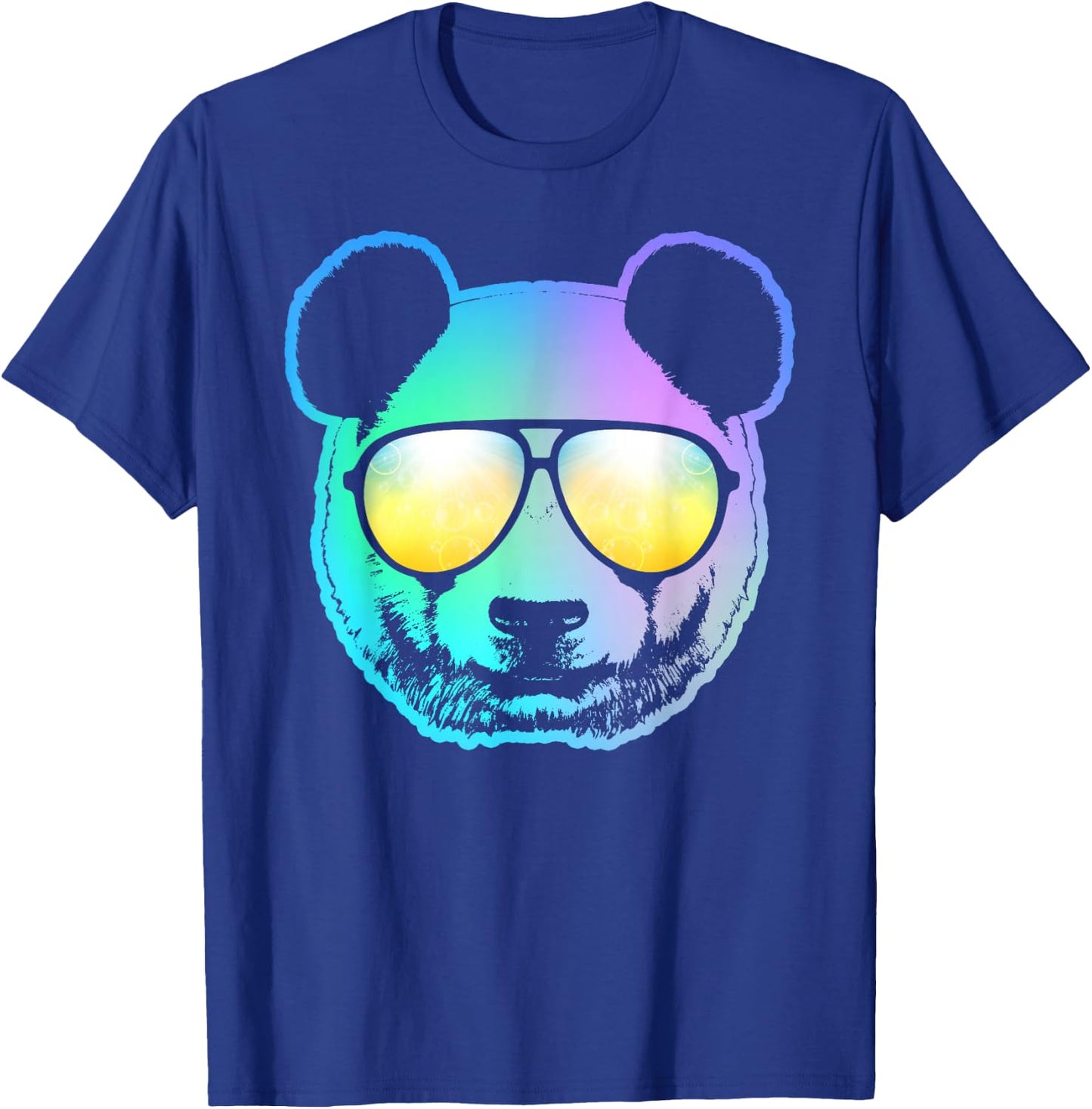Panda Neon Bear Face T-Shirt - T-Shirt | Royal
