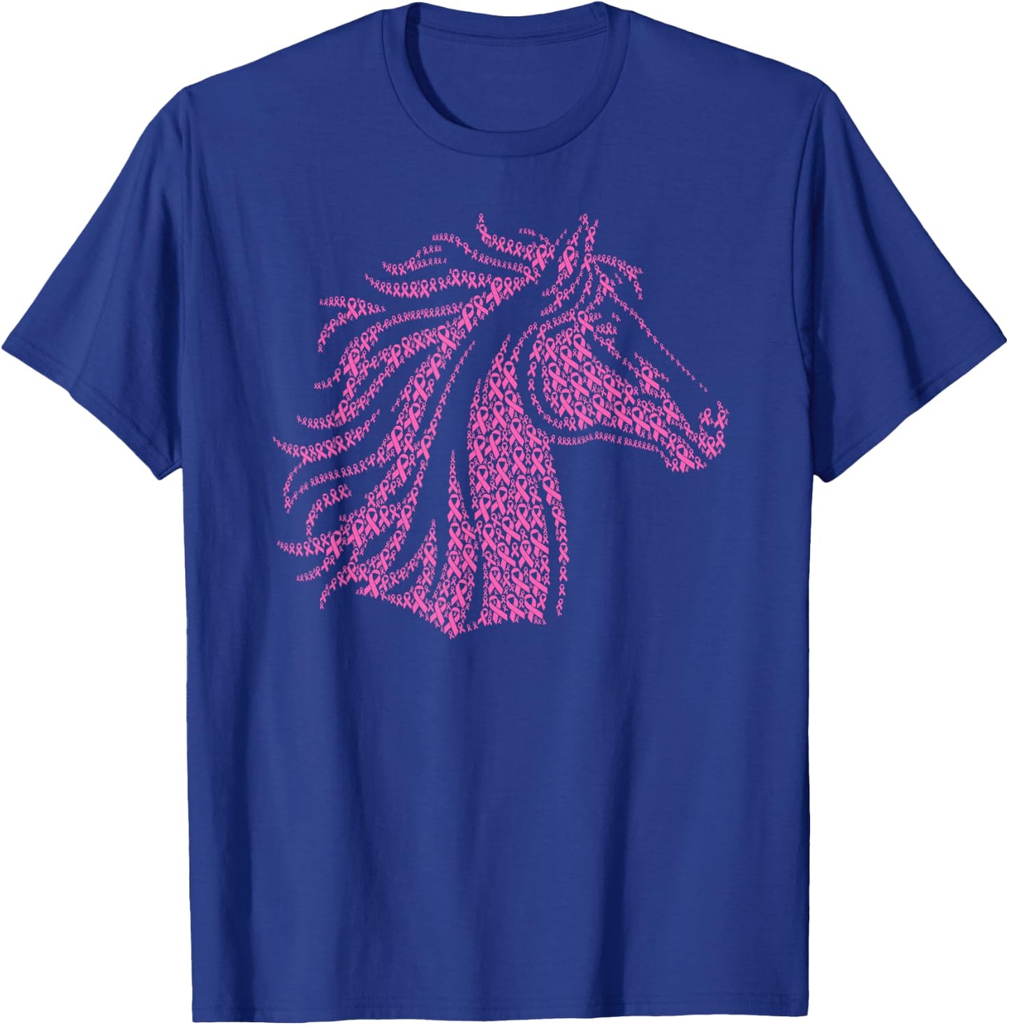 Breast Cancer Awareness Pink Ribbon & Survivor - Horse T-Shirt - T-Shirt | Royal