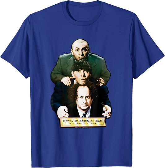 TTS- The Three Stooges Dewey, Cheatem & Howe: Attorneys T-Shirt - T-Shirt | Royal
