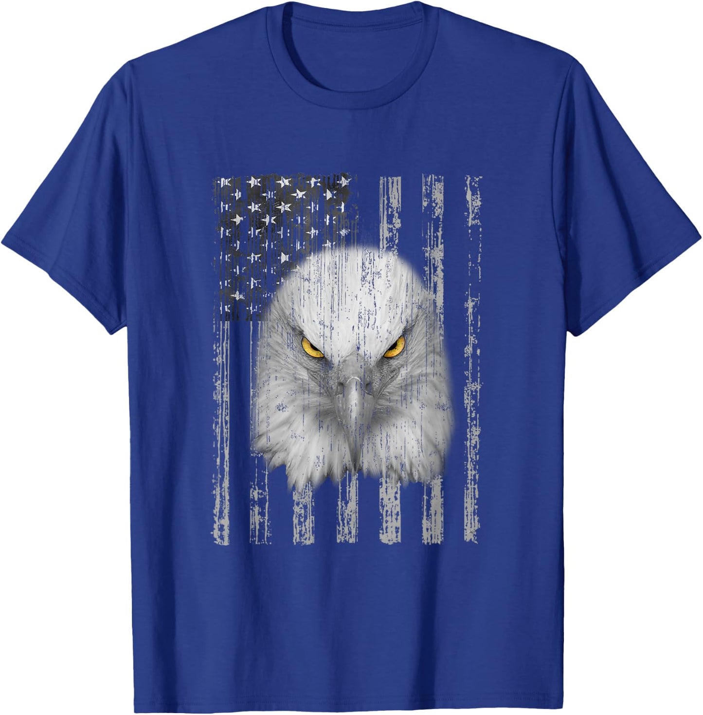 USA Flag with American Bald Eagle Eyes Shirt Patriotic T-Shirt - T-Shirt | Royal