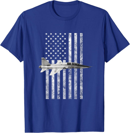 T-38 Talon American USA Flag - Military Women Kids Men T-Shirt - T-Shirt | Royal