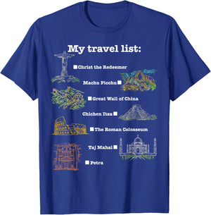 7 Wonders of the World, check the place you have been! T-Shirt - T-Shirt | Royal