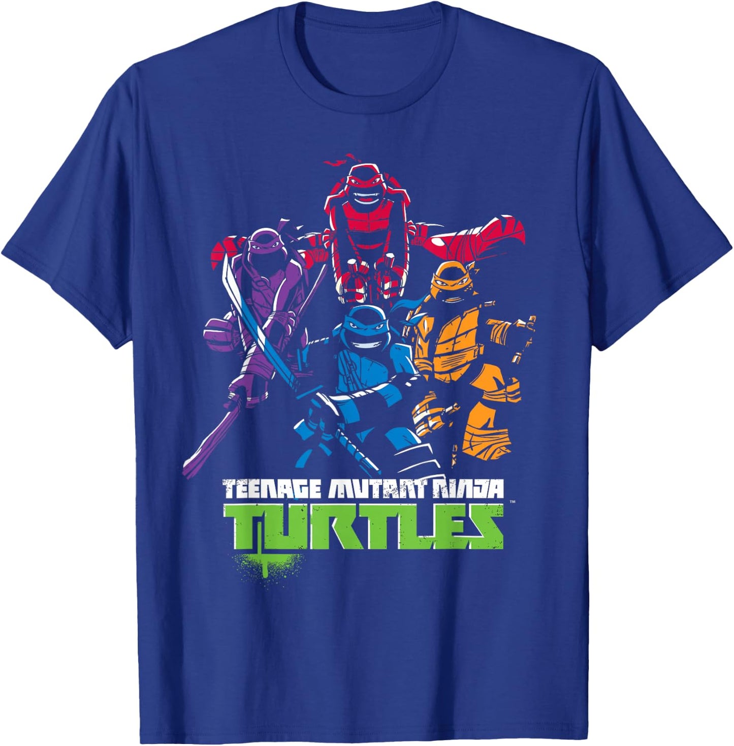 Teenage Mutant Ninja Turtles Minimal Attack Design T-Shirt - T-Shirt | Royal