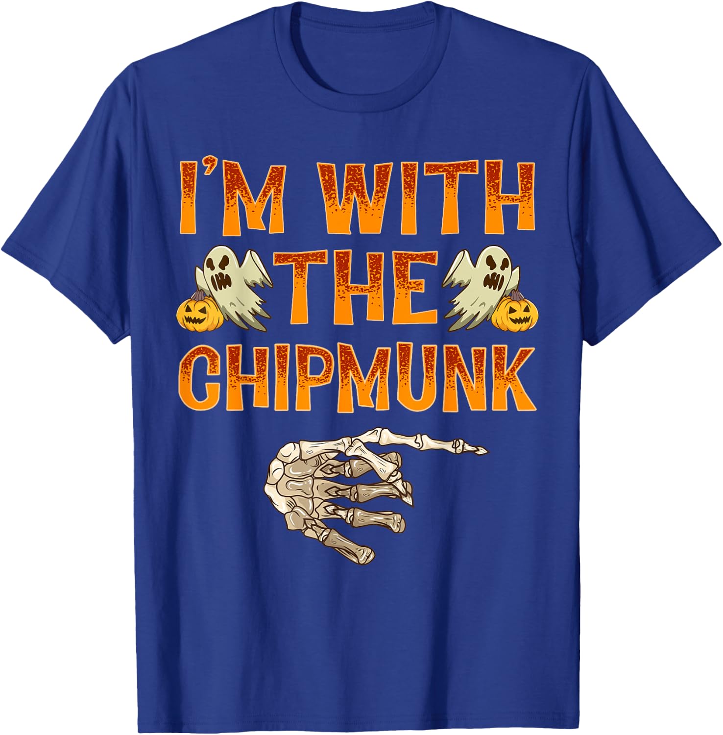 I'm With The Chipmunk Shirt Costume Funny Halloween Couple T-Shirt - T-Shirt | Royal