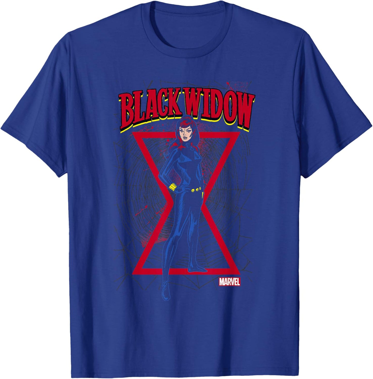 Marvel Black Widow Classic Retro Comic Stance T-Shirt - T-Shirt | Royal