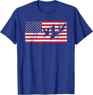 Duck Hunting Shirt American Flag USA 4th of July Gift T-Shirt - T-Shirt | Royal
