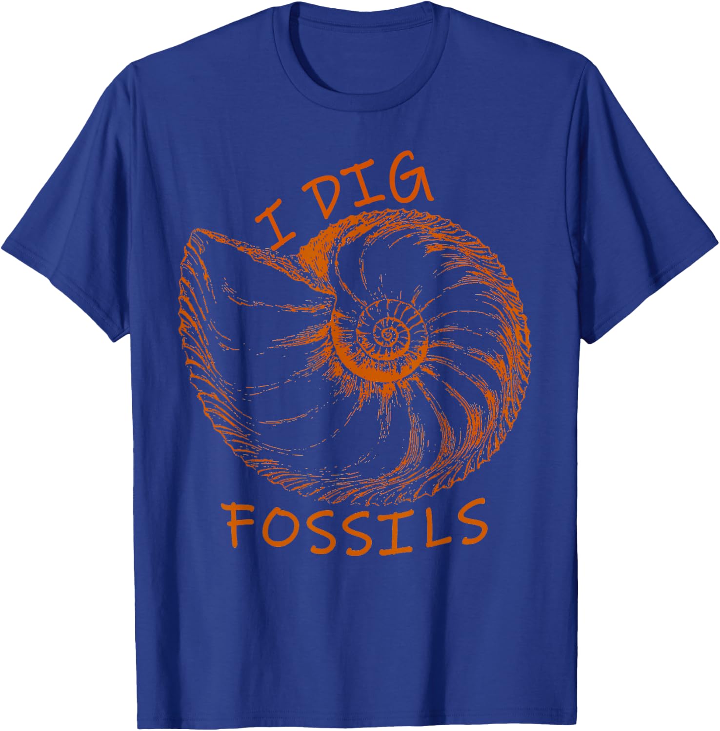 Ammonite Fossil I Dig Fossils T-Shirt - T-Shirt | Royal