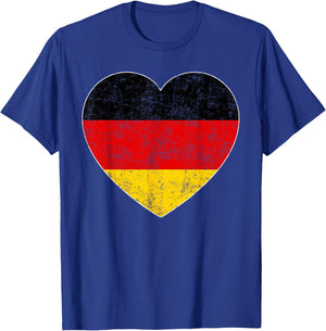 Oktoberfest T Shirt German Flag Heart Germany Gift Mom Wife T-Shirt - T-Shirt | Royal