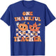 One Thankful Teacher Fall Leaves Thanksgiving Retro T-Shirt - T-Shirt | Royal