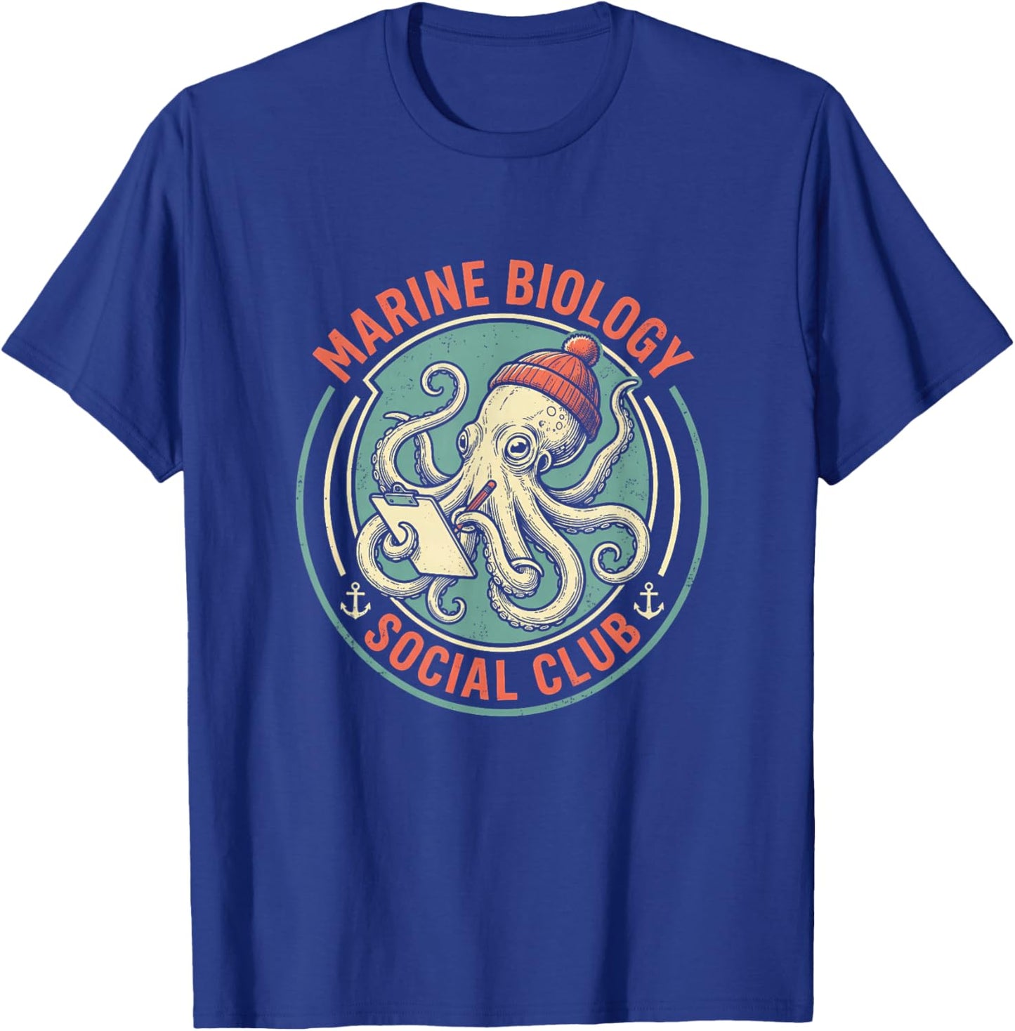 Marine Biology Social Club Octopus Retro Science Meme T-Shirt - T-Shirt | Royal