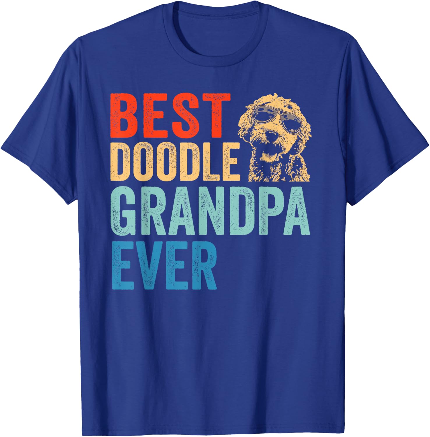 Best Doodle Grandpa Ever Vintage Goldendoodle Gift T-Shirt - T-Shirt | Royal