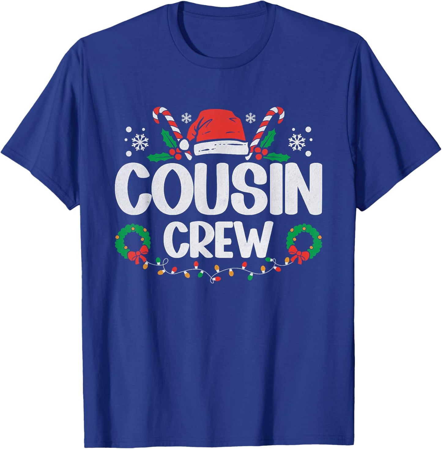 Cousin Crew Christmas Lights Family Matching Pajamas Holiday T-Shirt - T-Shirt | Royal