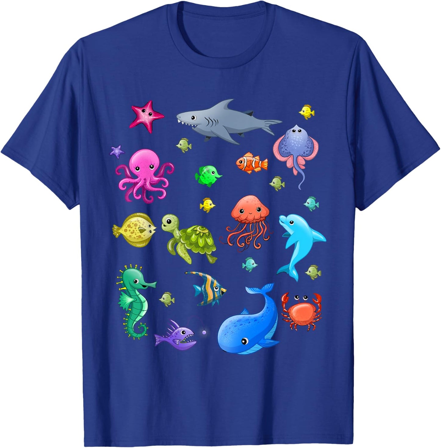 Cute Sea Animals Kids Children Ocean Creatures Clownfish T-Shirt - T-Shirt | Royal