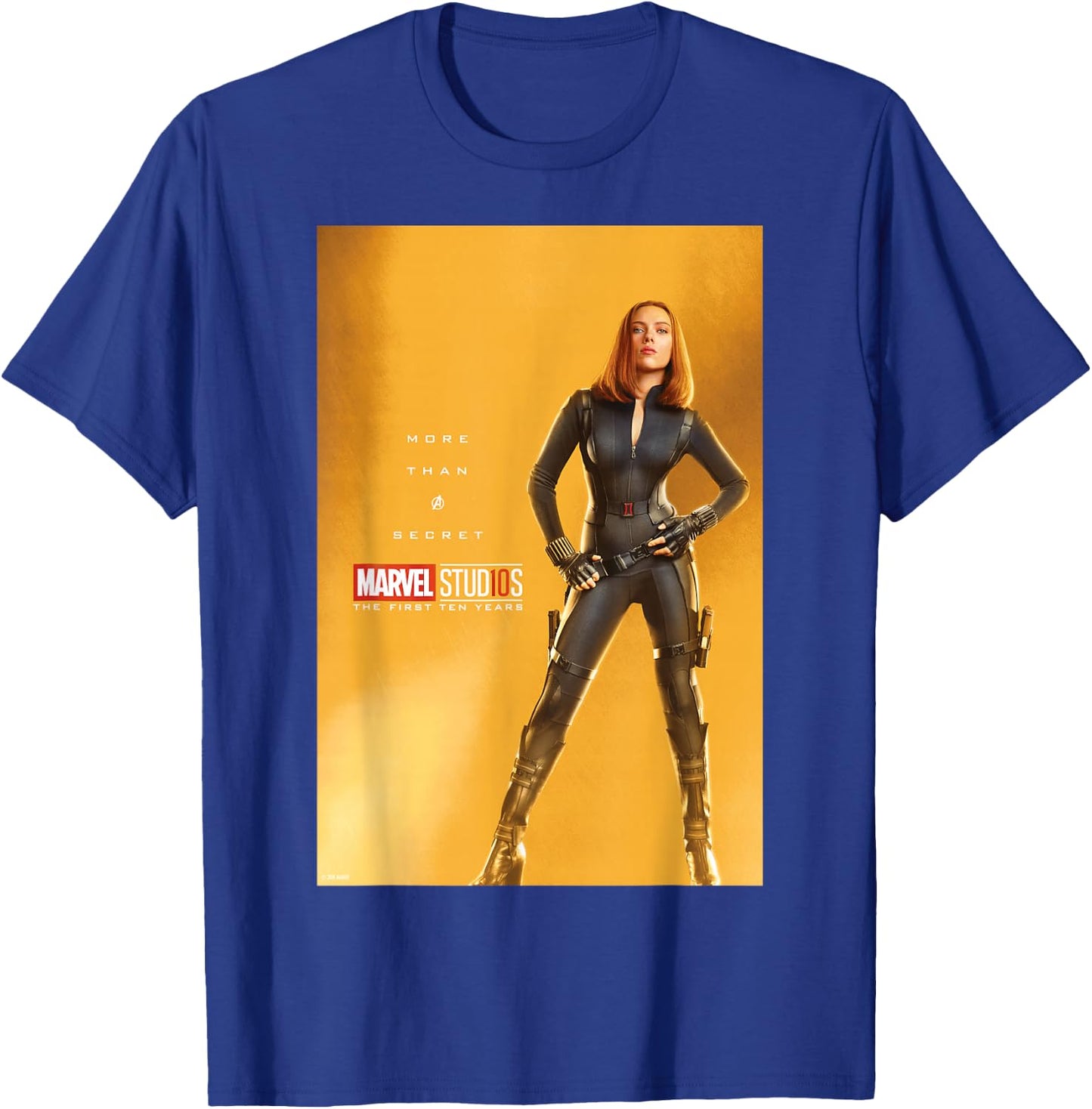 Marvel Studios 10 Years Black Widow Poster Graphic T-Shirt - T-Shirt | Royal
