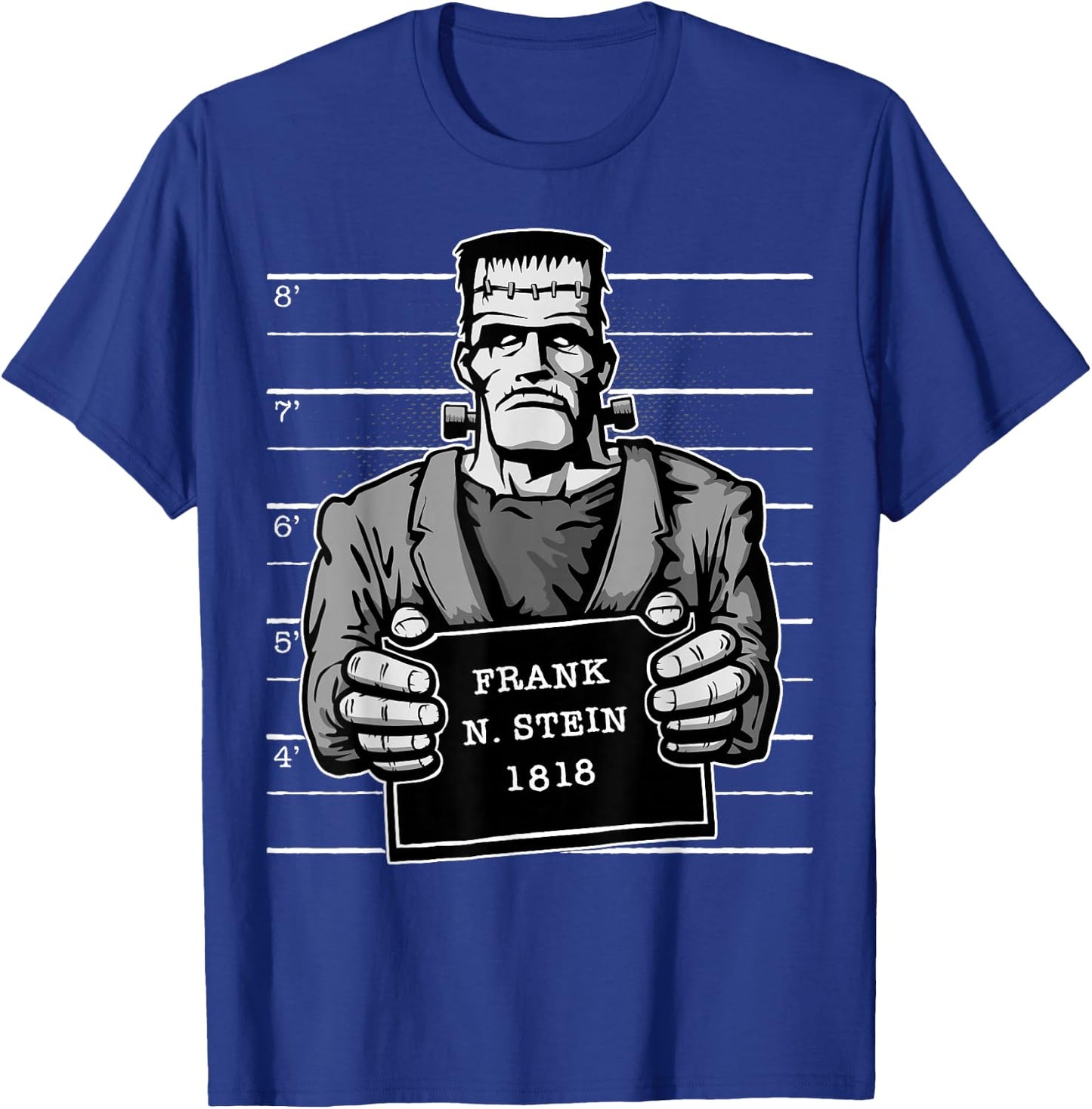 Frankenstein Monster Mugshot T-Shirt - T-Shirt | Royal