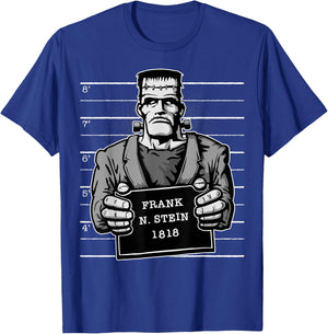 Frankenstein Monster Mugshot T-Shirt - T-Shirt | Royal
