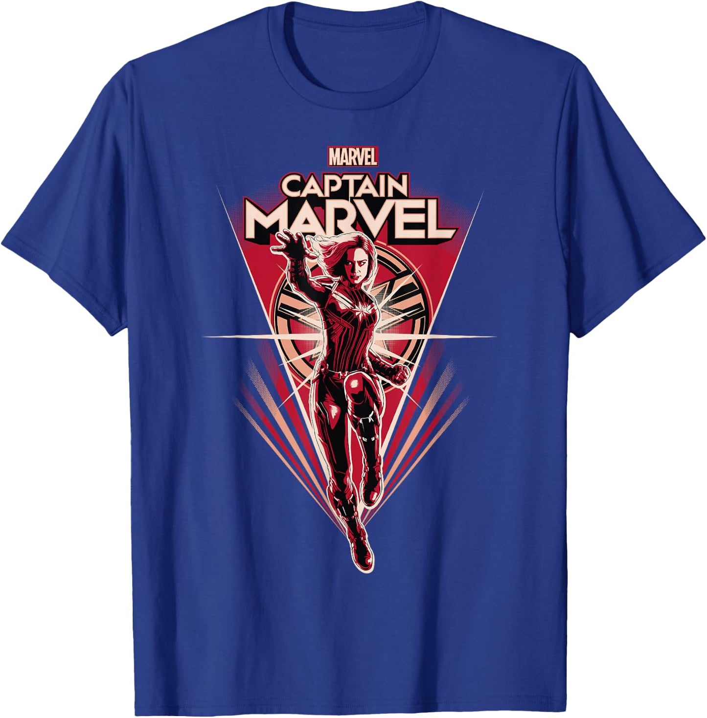 Marvel Captain Marvel Retro Style Flight Graphic T-Shirt - T-Shirt | Royal