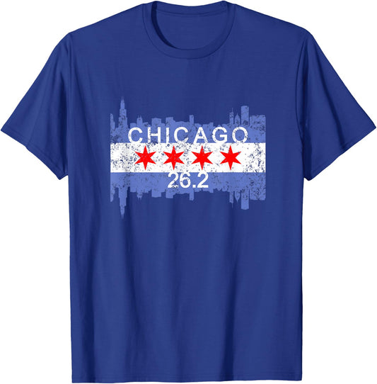 26.2 Mile Marathon Runner T Shirt Chicago Running Gift T-Shirt - T-Shirt | Royal