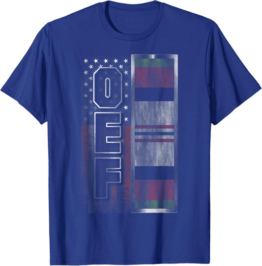 OEF Flag Active Military and Veteran T-Shirt - T-Shirt | Royal
