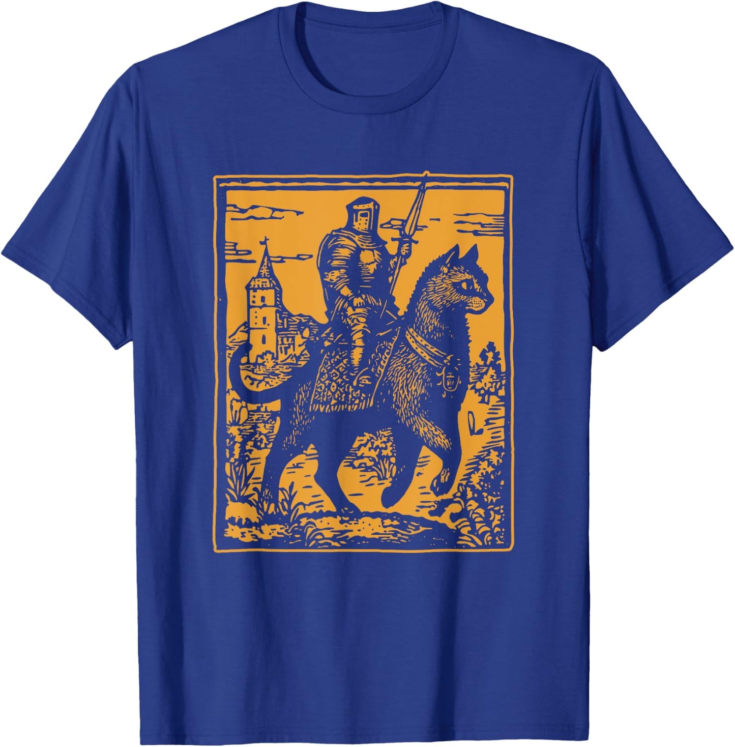 Knight Cat Rider Vintage Medieval Funny Cat Meme Women T-Shirt - T-Shirt | Royal
