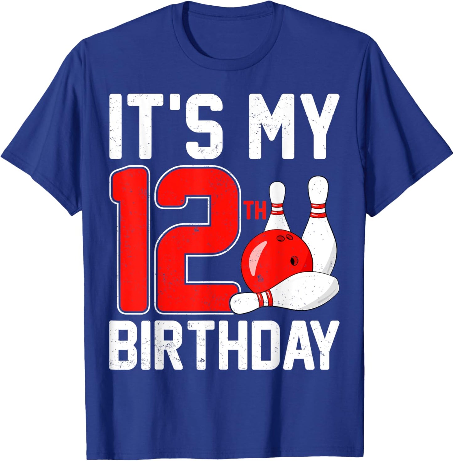 It's My 12th Birthday - 12 Years Old Bowling Bowler Kids T-Shirt - T-Shirt | Royal