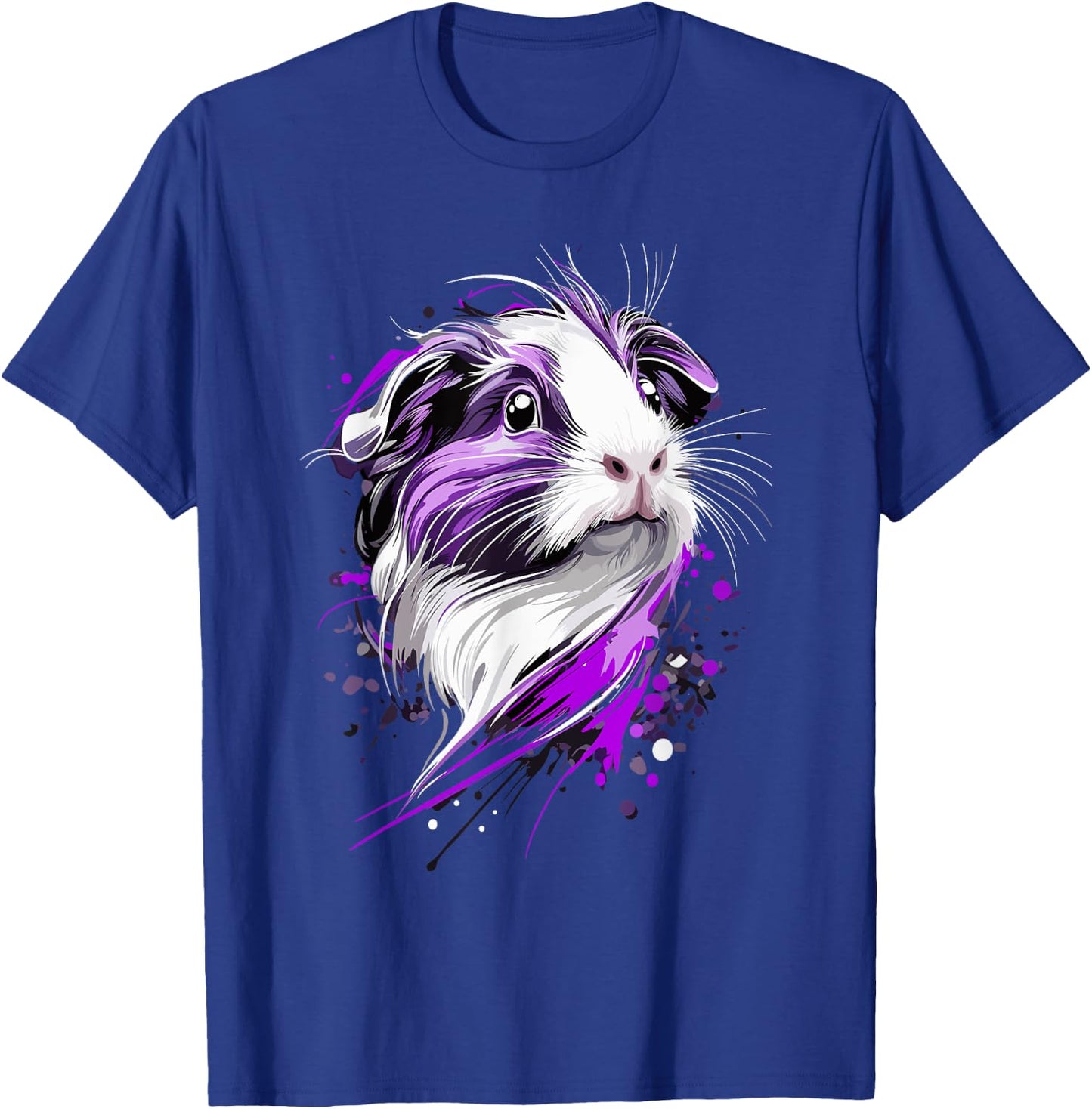 Guinea Pig with Purple Splashes T-Shirt - T-Shirt | Royal