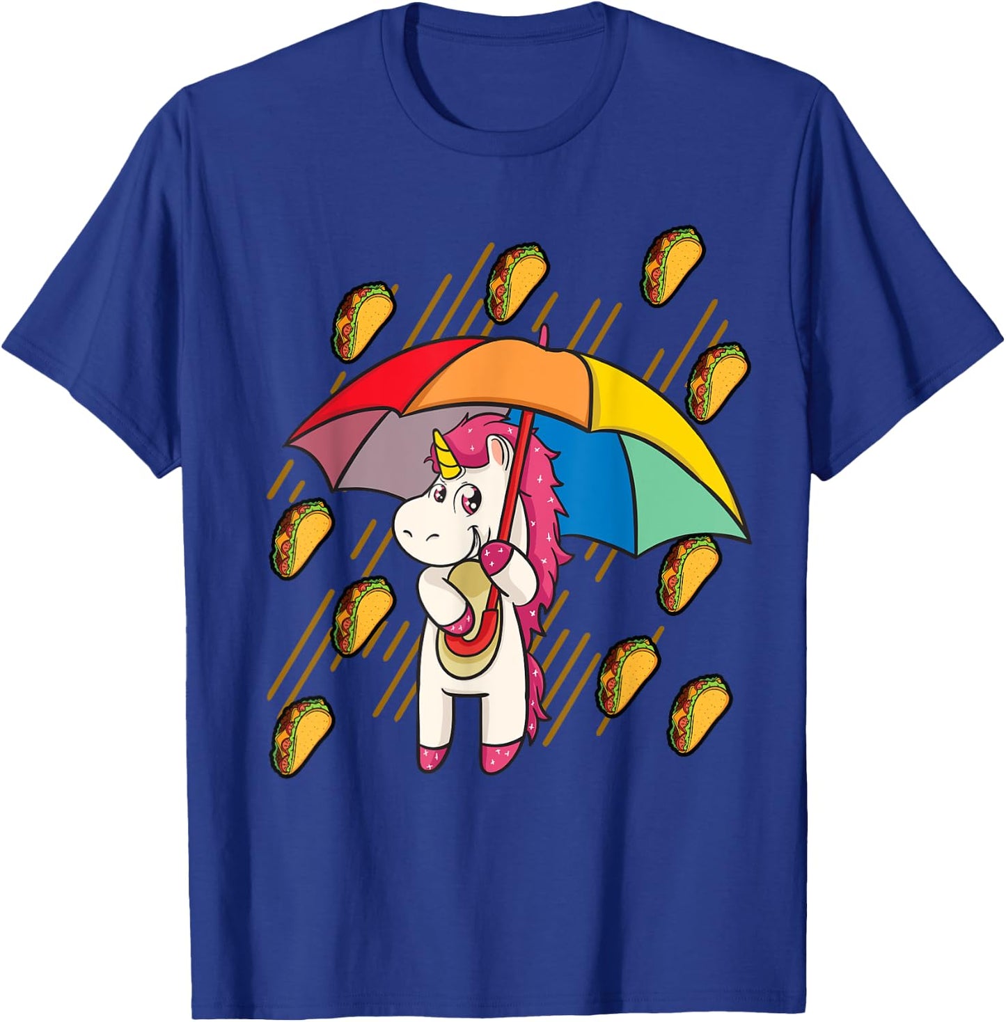 Raining Tacos Unicorn Lover Umbrella Cinco de Mayo T-Shirt - T-Shirt | Royal