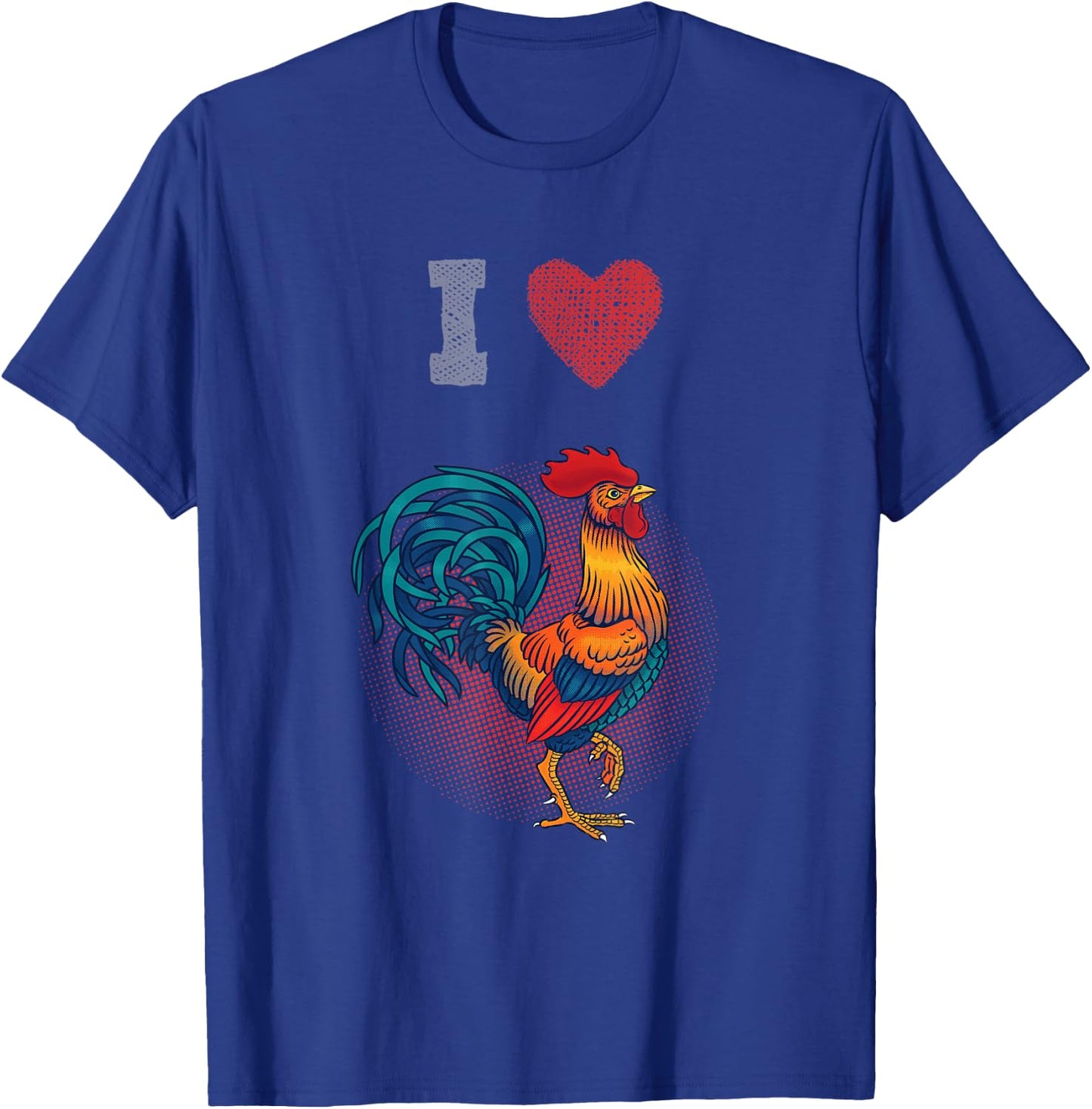 I Love (Heart) Chickens - Cock / Rooster Shirt T-Shirt - T-Shirt | Royal