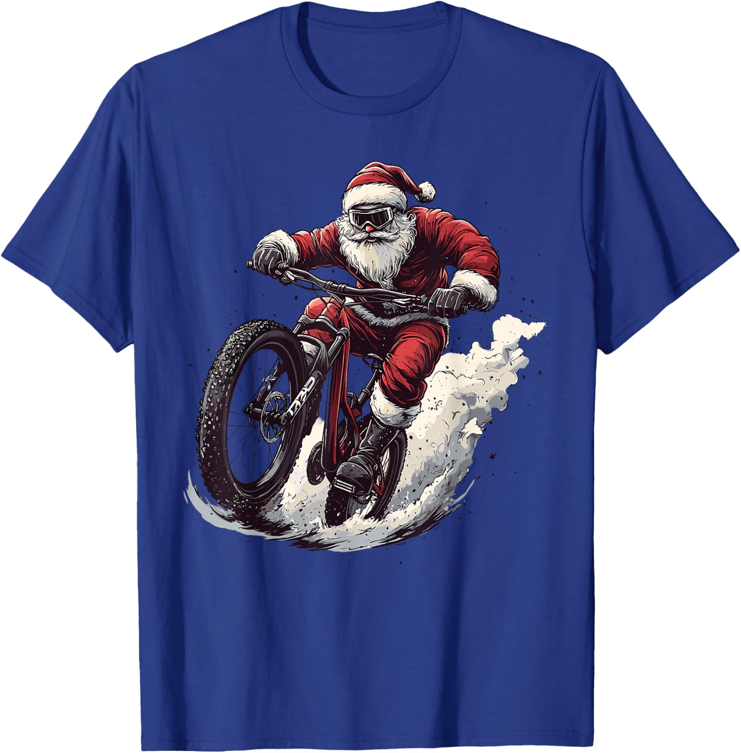 Funny BMX Lover Christmas Santa Biker Cyclist Xmas Pajama T-Shirt - T-Shirt | Royal