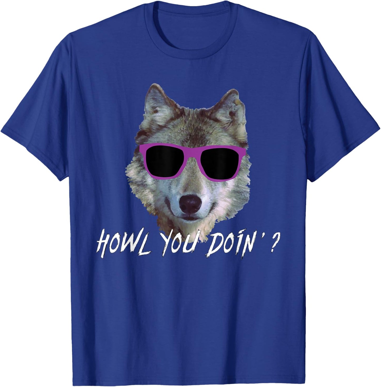 Howl You Doin'?: Funny Summer Pool Party Wolf Pun Men Women T-Shirt - T-Shirt | Royal