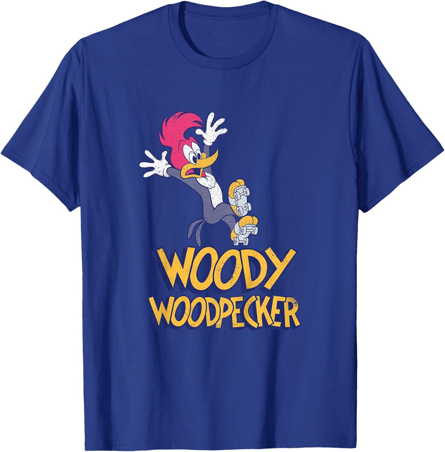 Kids Woody Woodpecker Falling Roller Skating T-Shirt - T-Shirt | Royal