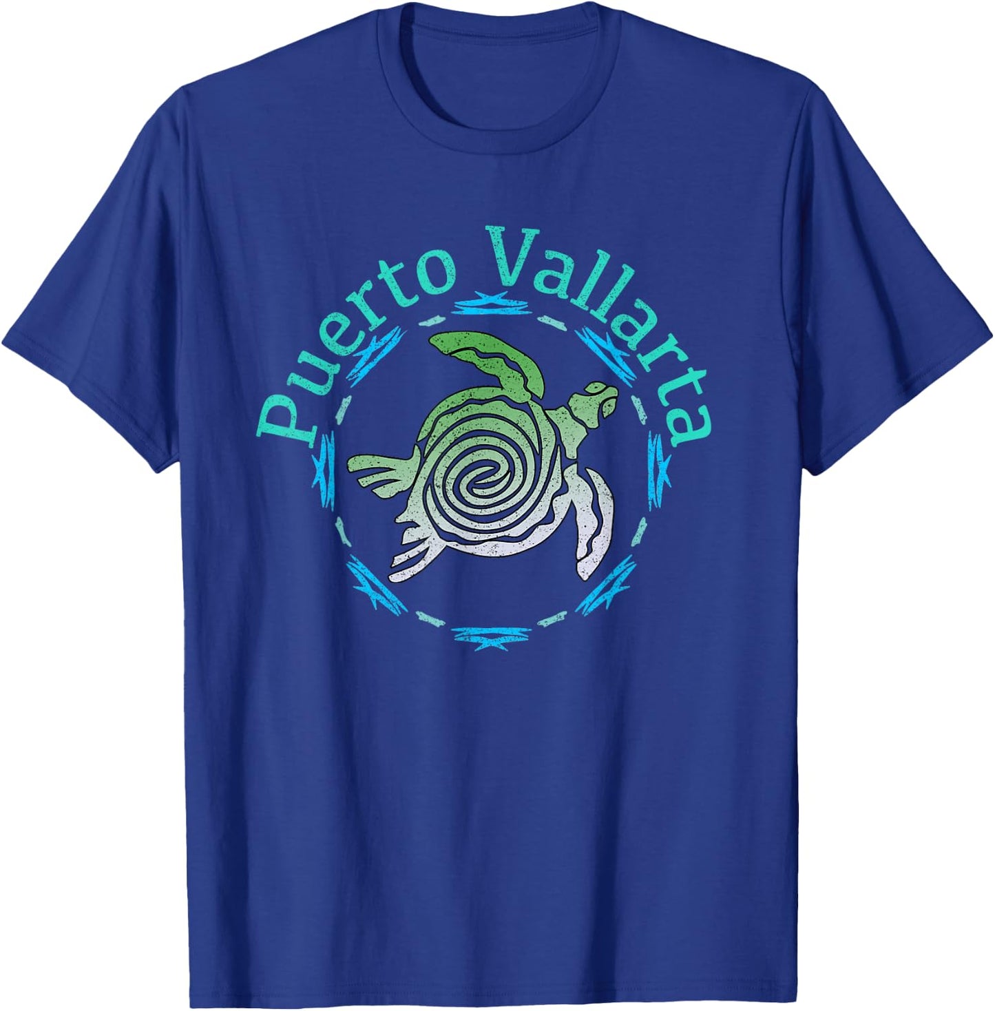 Puerto Vallarta Vintage Tribal Turtle T-Shirt - T-Shirt | Royal