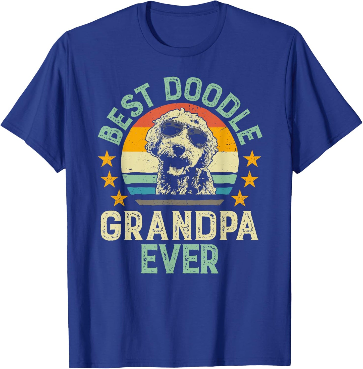 Best Doodle Grandpa Ever Goldendoodle Grandpa Gift T-Shirt - T-Shirt | Royal