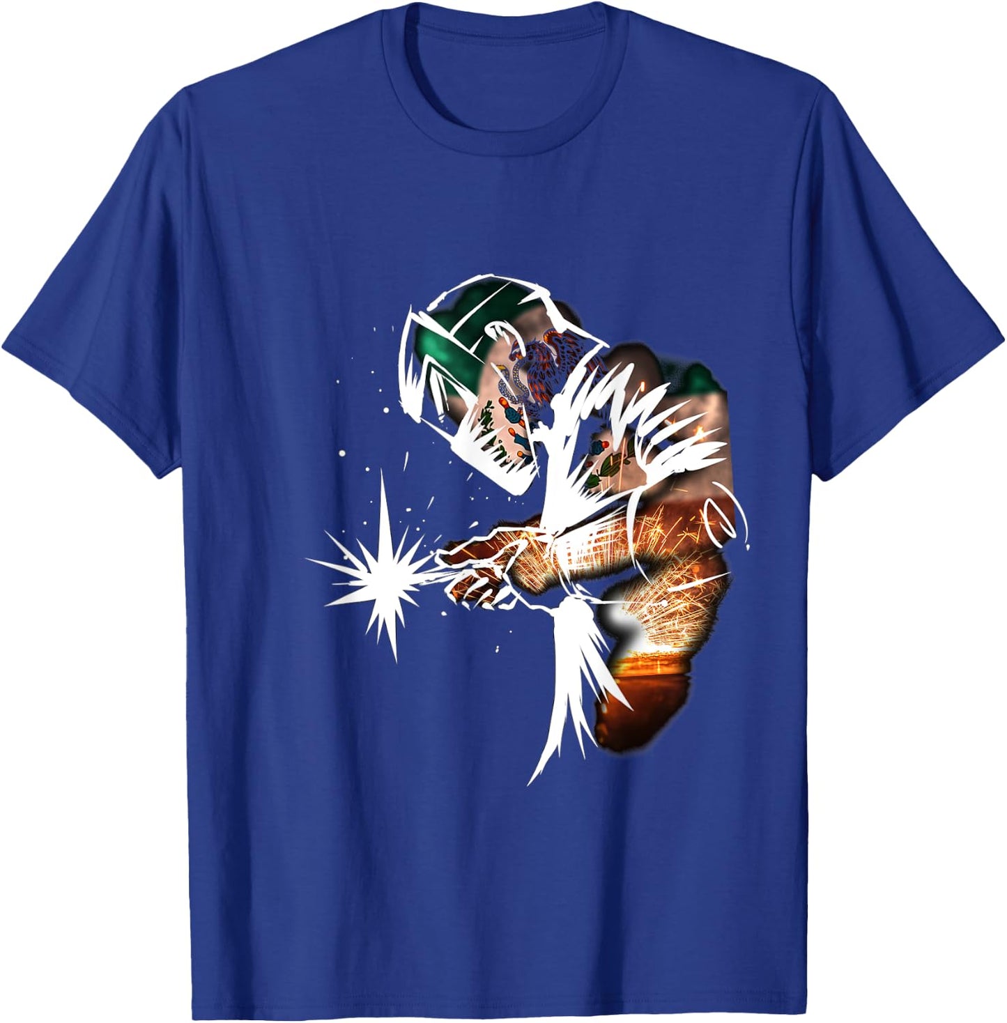 Welder Mexican El Soldador Mexican flag Soldador Mexicano T-Shirt - T-Shirt | Royal