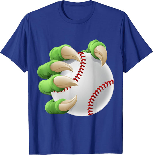 Baseball Ball Claw Cartoon Monster Animal Hand T-Shirt - T-Shirt | Royal