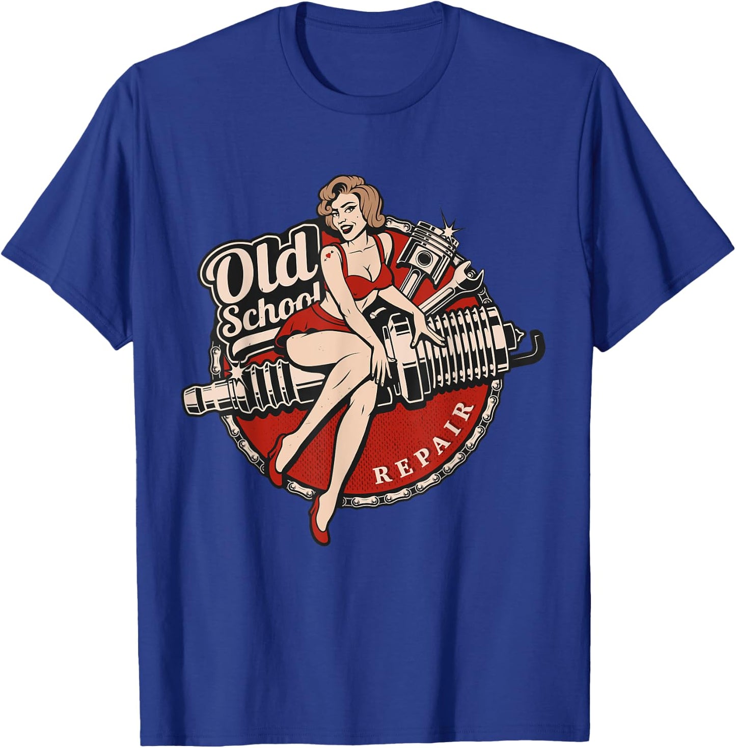 Hot Rod Retro Vintage Vintage Car Rockabilly Old School T-Shirt - T-Shirt | Royal