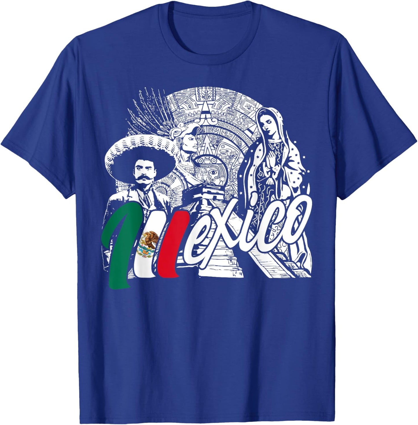 Mexico - Mexican Pride - Virgen de Guadalupe And History T-Shirt - T-Shirt | Royal